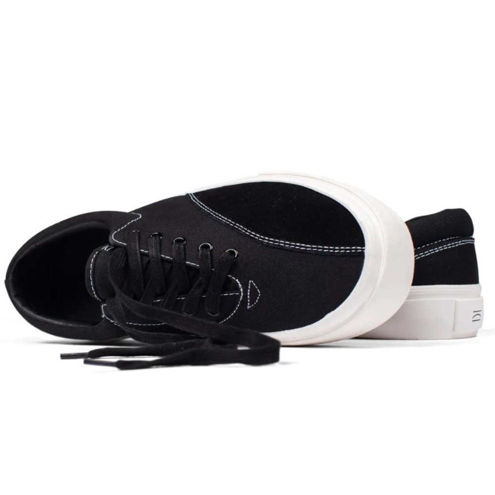 Clearweather Donny Mens 10 Black Canvas Suede Low Top Skate Sneakers - Picture 2 of 8